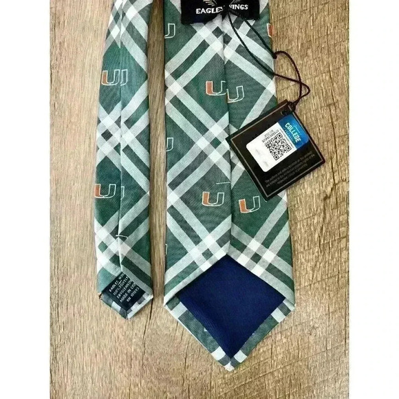 UM University Of Miami Hurricanes Canes Tie Miami Rhodes Logo Eagles Wings NEW - Picture 2 of 2